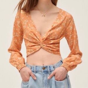 Urban Outfitters orange going out shirt